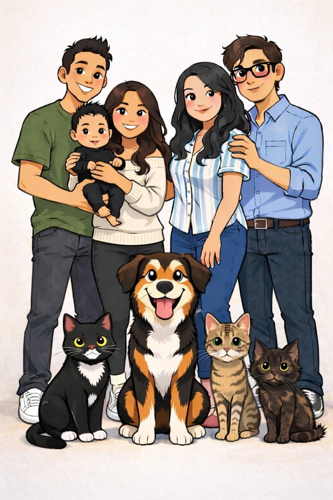 Family with their pets, the heart of Pet Story Press
